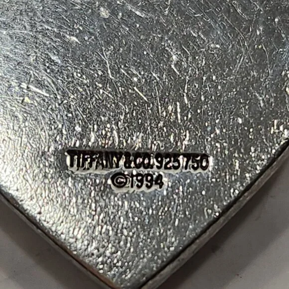 Vintage 1994 Tiffany & Co. Sterling Silver/18K Yellow Gold Heart W/Key Link Nck - Picture 2 of 7
